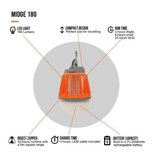 Load image into Gallery viewer, Vango Midge 180 Camping Lantern
